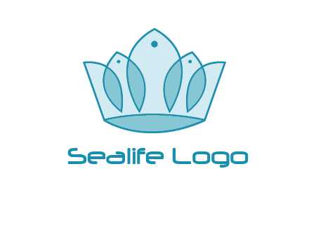 crown with abstract fish logo