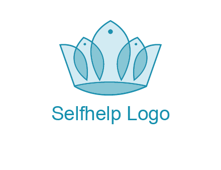 crown with abstract fish logo