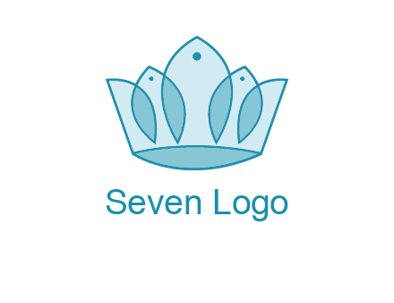 crown with abstract fish logo