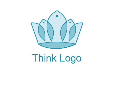 crown with abstract fish logo