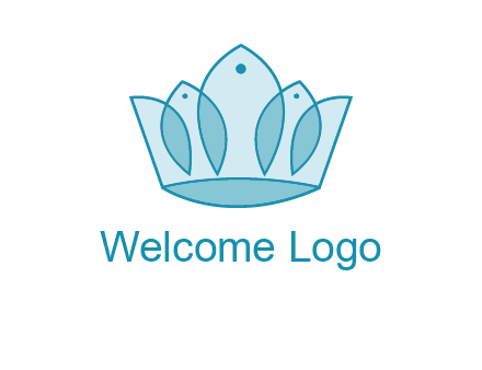 crown with abstract fish logo