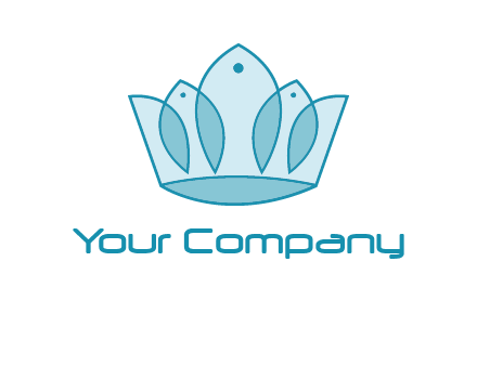 crown with abstract fish logo