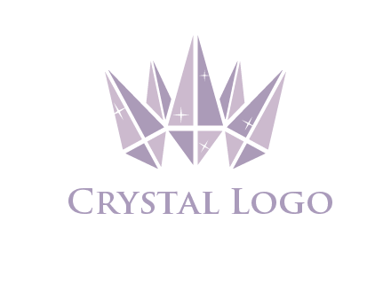 crown made of diamonds with shines logo