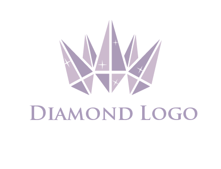 crown made of diamonds with shines logo