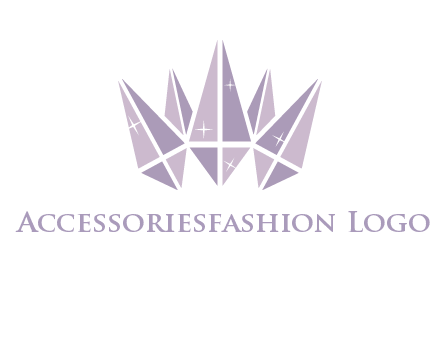 crown made of diamonds with shines logo