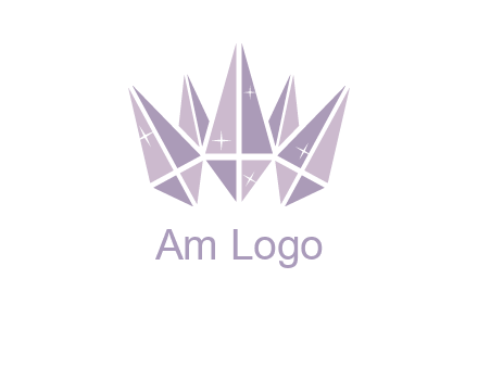 crown made of diamonds with shines logo
