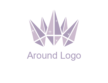 crown made of diamonds with shines logo