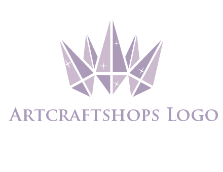crown made of diamonds with shines logo