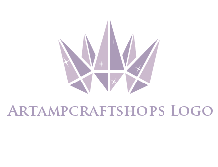 crown made of diamonds with shines logo