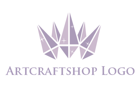 crown made of diamonds with shines logo