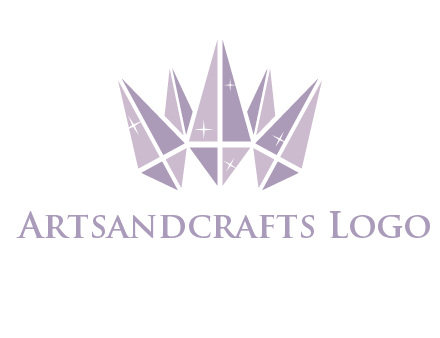 crown made of diamonds with shines logo