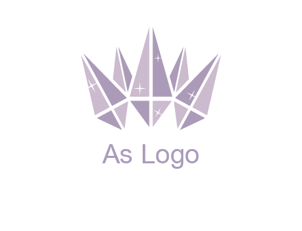 crown made of diamonds with shines logo