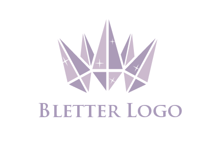 crown made of diamonds with shines logo