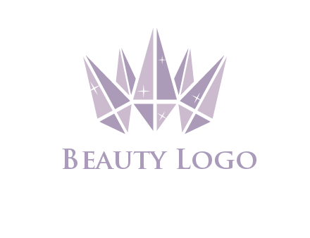 crown made of diamonds with shines logo