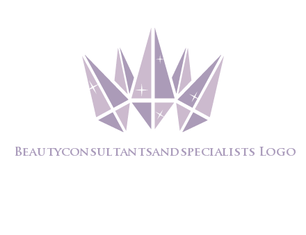 crown made of diamonds with shines logo