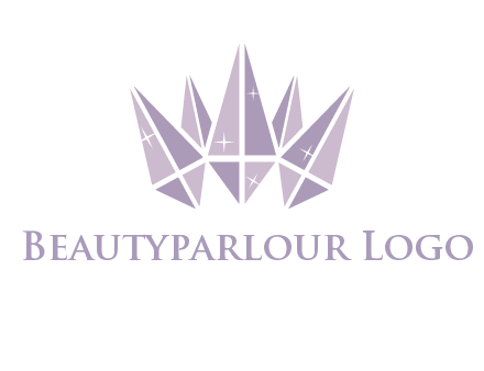crown made of diamonds with shines logo