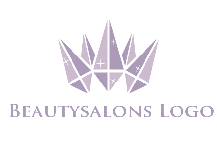 crown made of diamonds with shines logo