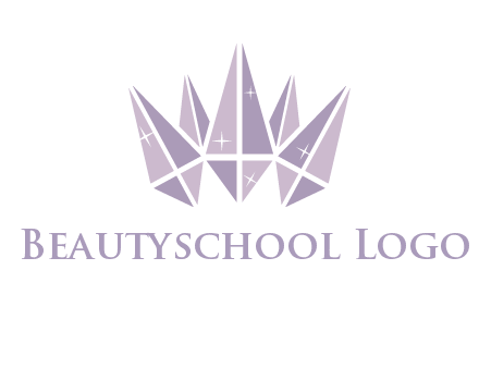 crown made of diamonds with shines logo