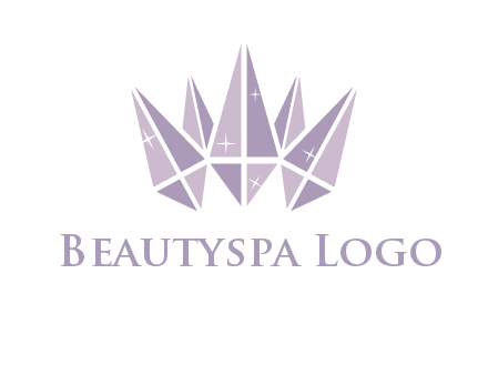 crown made of diamonds with shines logo