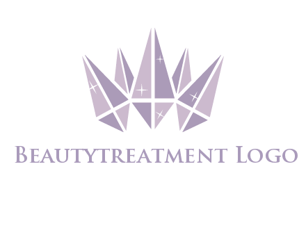 crown made of diamonds with shines logo