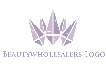 crown made of diamonds with shines logo