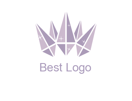 crown made of diamonds with shines logo