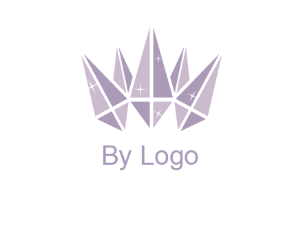 crown made of diamonds with shines logo