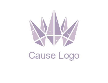 crown made of diamonds with shines logo