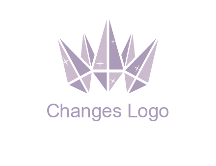crown made of diamonds with shines logo
