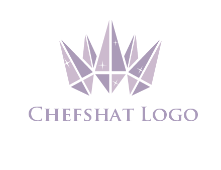 crown made of diamonds with shines logo