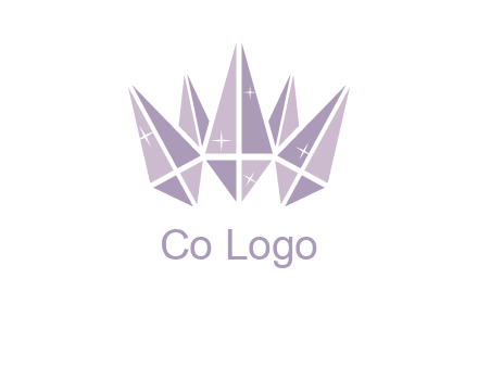 crown made of diamonds with shines logo