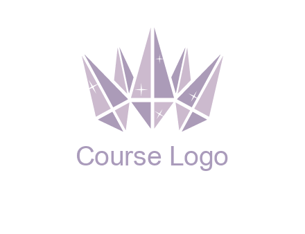 crown made of diamonds with shines logo