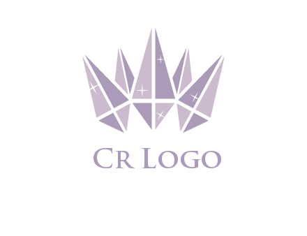crown made of diamonds with shines logo
