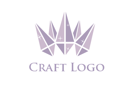 crown made of diamonds with shines logo
