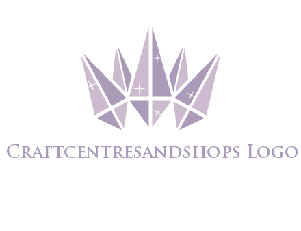 crown made of diamonds with shines logo