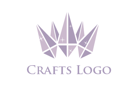 crown made of diamonds with shines logo