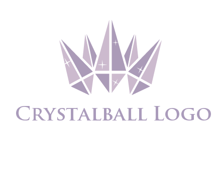 crown made of diamonds with shines logo
