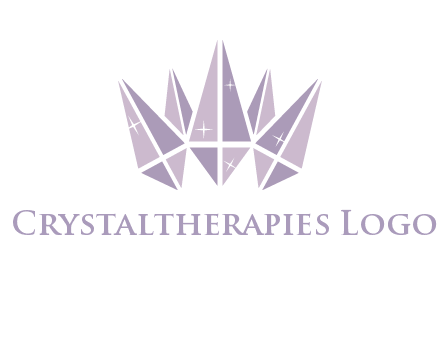 crown made of diamonds with shines logo