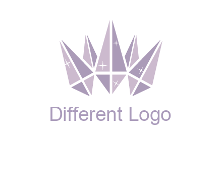 crown made of diamonds with shines logo