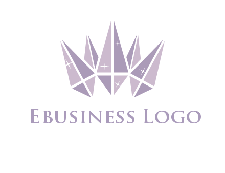 crown made of diamonds with shines logo