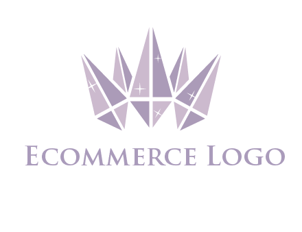 crown made of diamonds with shines logo