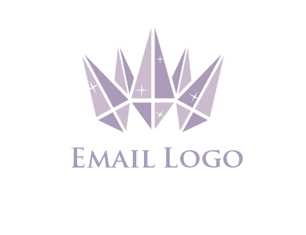 crown made of diamonds with shines logo