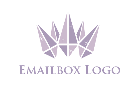 crown made of diamonds with shines logo