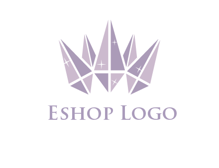crown made of diamonds with shines logo