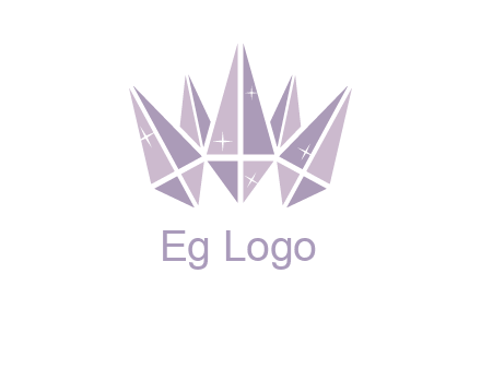 crown made of diamonds with shines logo