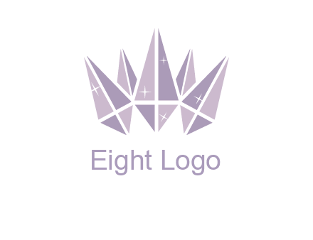 crown made of diamonds with shines logo