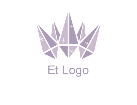 crown made of diamonds with shines logo