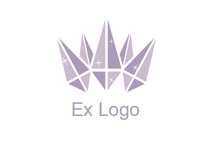 crown made of diamonds with shines logo