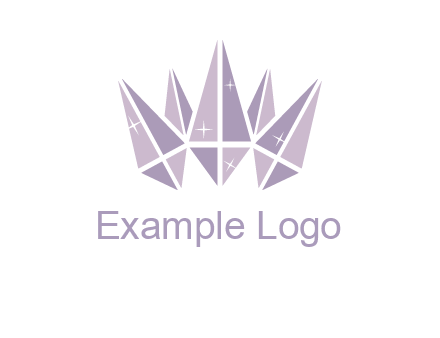 crown made of diamonds with shines logo