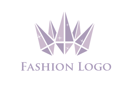 crown made of diamonds with shines logo